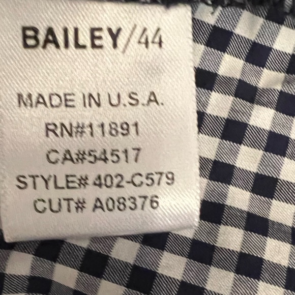 Bailey/44 NWT Women’s Black/White Checked Bleeding Heart Blouse. Size S. M-010 - Picture 9 of 10